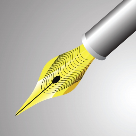 colorful illustration with gold pen nib for your designのイラスト素材