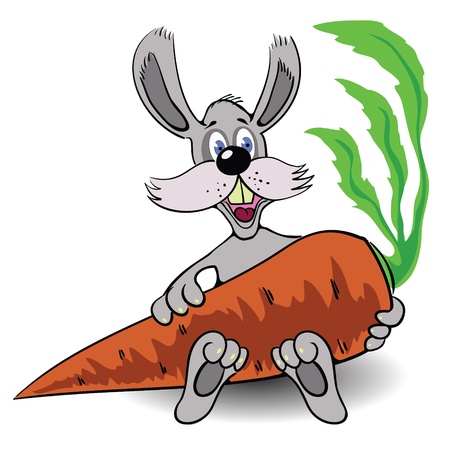 colorful illustration with  rabbit and carrot for your designのイラスト素材
