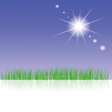 colorful illustration with  green grass for your designのイラスト素材
