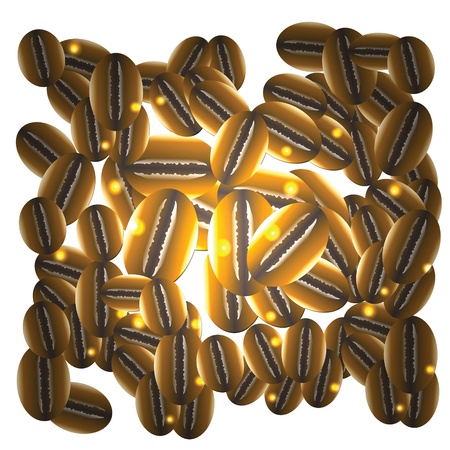 colorful illustration with coffee beans for your designのイラスト素材