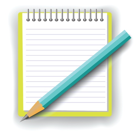 colorful illustration with notebook and pencil for your designのイラスト素材