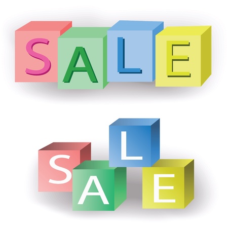 Colorful sale cubes for your designのイラスト素材