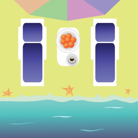 colorful illustration with beach for your designのイラスト素材