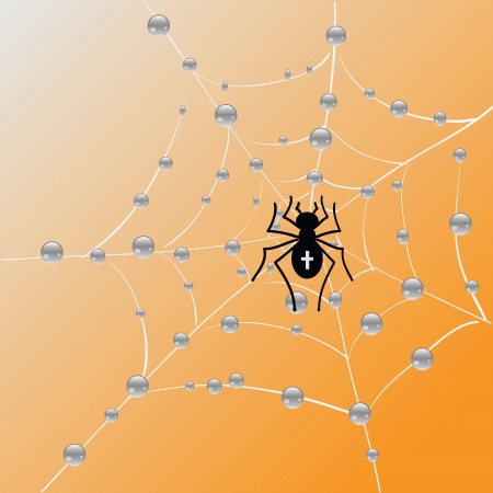 colorful illustration with Spider and web for your designのイラスト素材