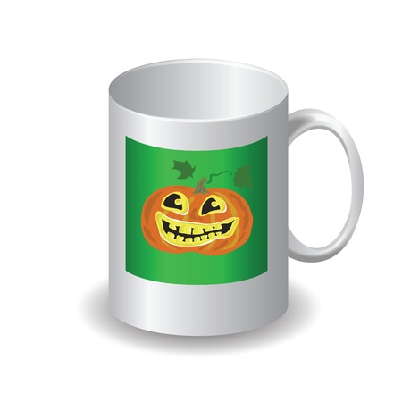 colorful illustration with halloween mug  for your designのイラスト素材
