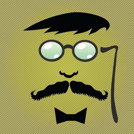 colorful illustration with mustaches and accessories for your designのイラスト素材