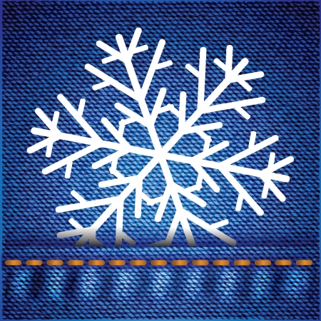 colorful illustration with snowflake on jeans texture  for your designのイラスト素材