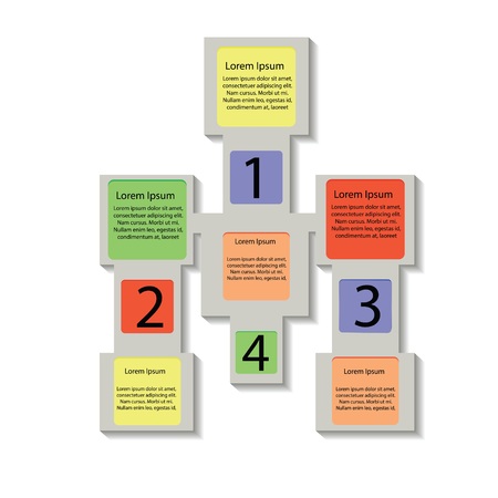 colorful illustration with abstract square info graphic business elements  for your designのイラスト素材