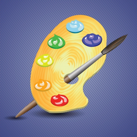 colorful illustration with paint and brush for your designのイラスト素材