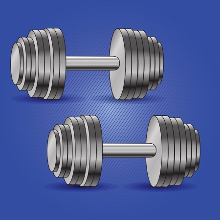 colorful illustration with dumbbell background on blue background  for your designのイラスト素材