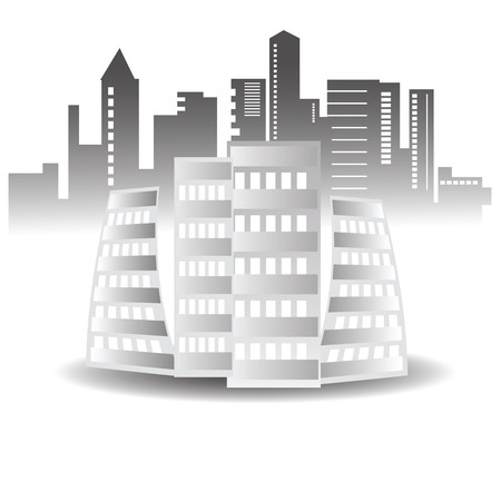 colorful illustration with abstract buildings for your designのイラスト素材