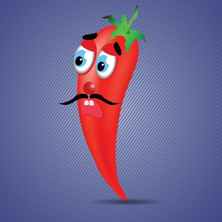 colorful illustration with red pepper on blue background for your designのイラスト素材