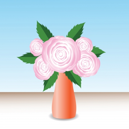 colorful illustration with pink roses for your designのイラスト素材