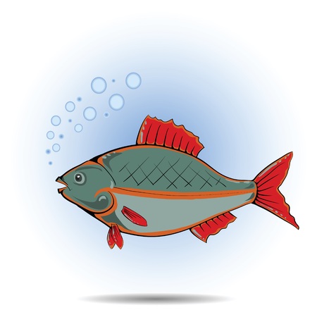 colorful illustration with fish for your designのイラスト素材
