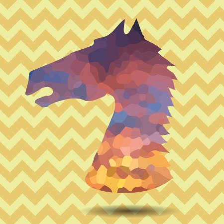 colorful illustration with abstract head horse frame for your designのイラスト素材