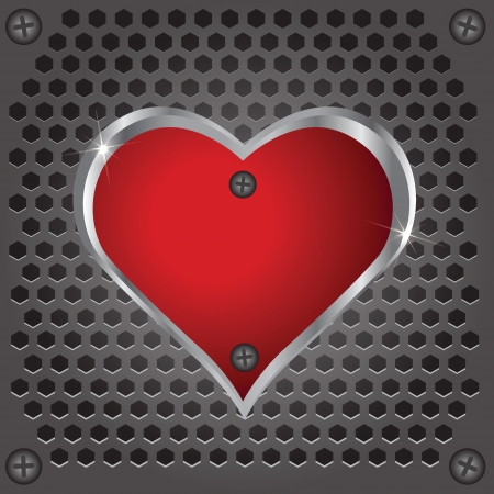 colorful illustration with metal heart for your designのイラスト素材