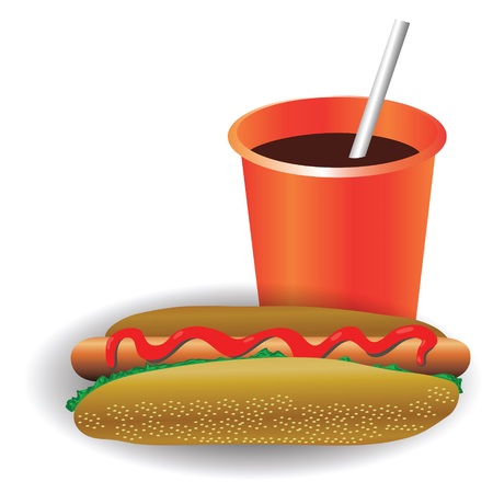 colorful illustration with fast food for your designのイラスト素材