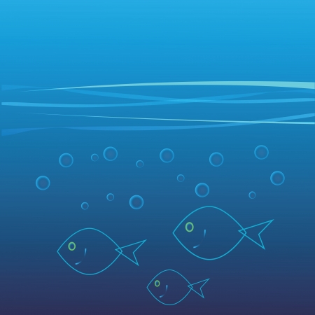 colorful illustration with  abstract blue fish for your designのイラスト素材