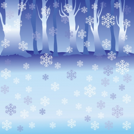 colorful illustration with winter forest for your designのイラスト素材