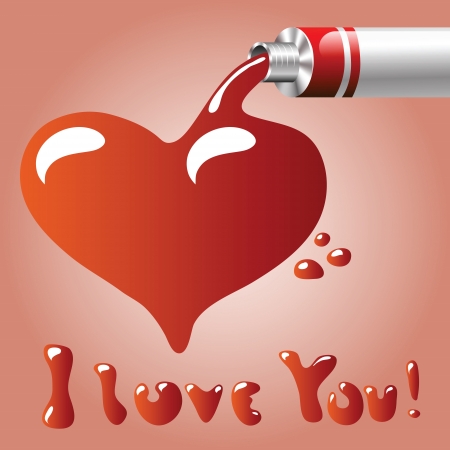 colorful illustration with oil paint heart  for your designのイラスト素材