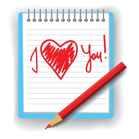 colorful illustration with red pencil for your designのイラスト素材