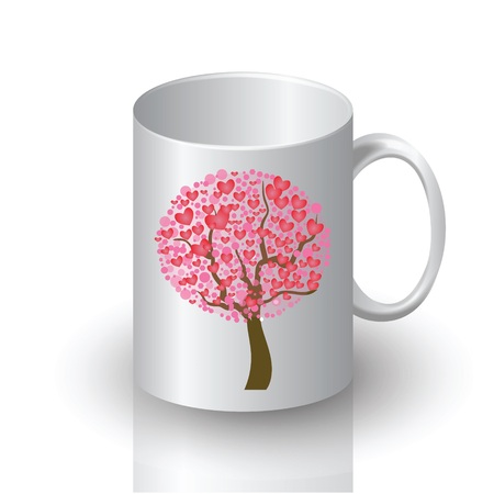 colorful illustration with  heart cup for your designのイラスト素材