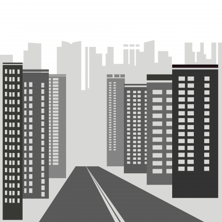 illustration with  gray skyscrapers for your designのイラスト素材