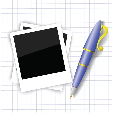 colorful illustration with frames and pen for your designのイラスト素材