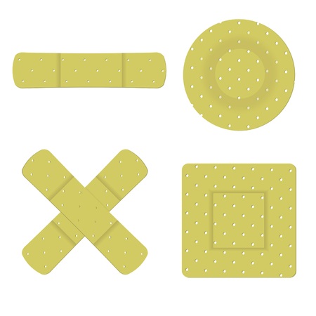 colorful illustration with set of adhesive bandage plasters  for your designのイラスト素材