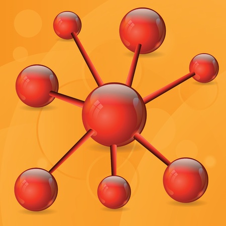 colorful illustration with red spheres  for your designのイラスト素材