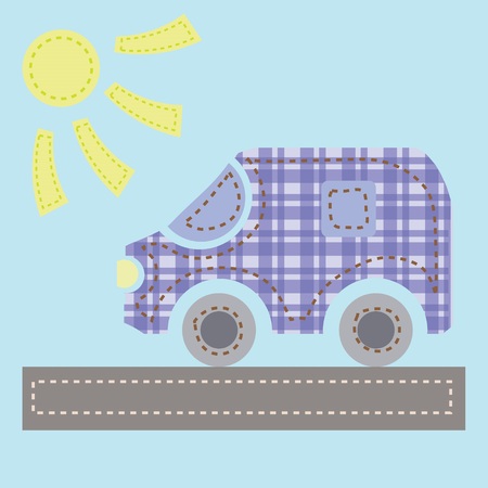 colorful illustration with old car for your designのイラスト素材