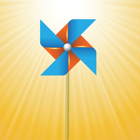 colorful illustration with windmill on sun background for your designのイラスト素材