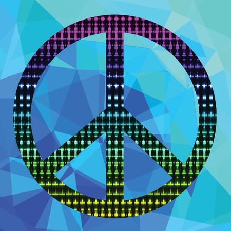 colorful illustration with  pacific sign on a blue cristal のイラスト素材