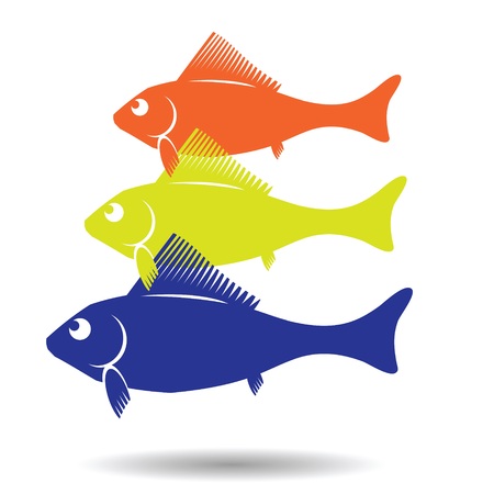 colorful illustration with fish symbol for designのイラスト素材