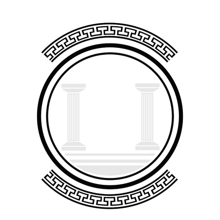 silhouettes of old columns on a white backgroundのイラスト素材