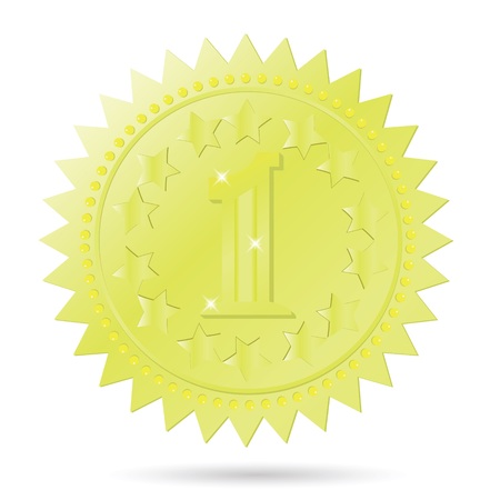colorful illustration with golden award emblem  for your designのイラスト素材