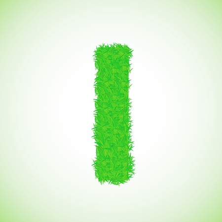 colorful illustration with grass letter I on a green backgroundのイラスト素材