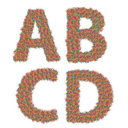 colorful illustration with  letters on a white background for your designのイラスト素材