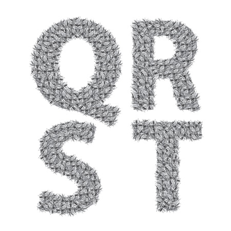  illustration with gray letters on a white backgroundのイラスト素材