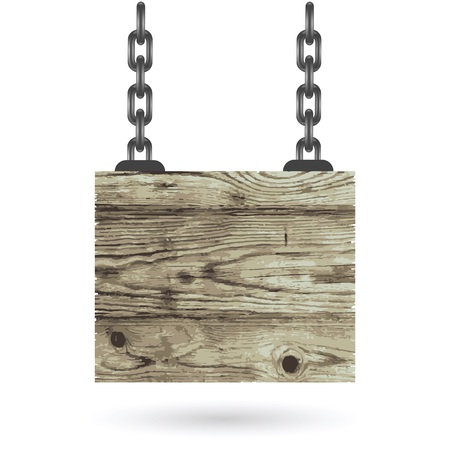 colorful illustration with Old color wooden board with chain on a white background  for your designのイラスト素材