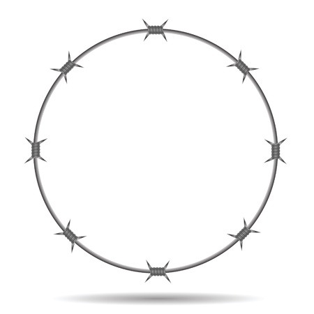 colorful illustration with barbed wire frame on a white background  for your designのイラスト素材