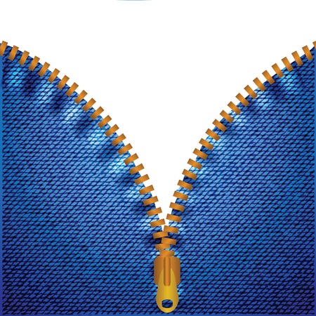 colorful illustration with zipper and blue jeans background のイラスト素材