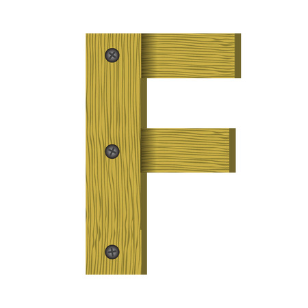 colorful illustration with wood letter F   on a white backgroundのイラスト素材