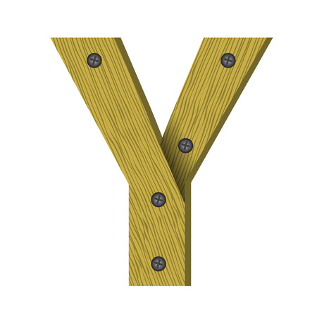 colorful illustration with wood letter Y on  a white backgroundのイラスト素材