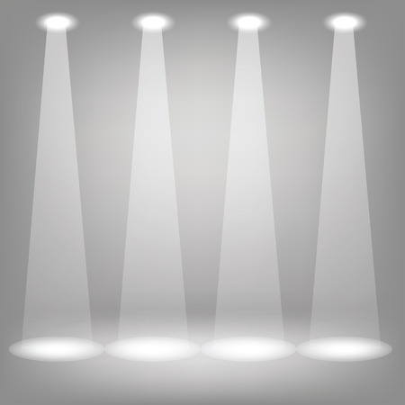illustration with Stage spotlights on a gray backgroundのイラスト素材