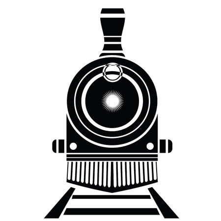 illustration with old train icon on a white backgroundのイラスト素材
