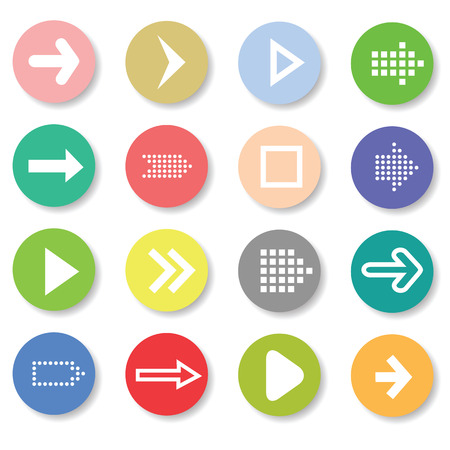 colorful illustration with set of arrows icons on a white  backgroundのイラスト素材