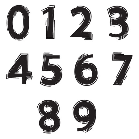 illustration  with set of numbers on white backgroundのイラスト素材