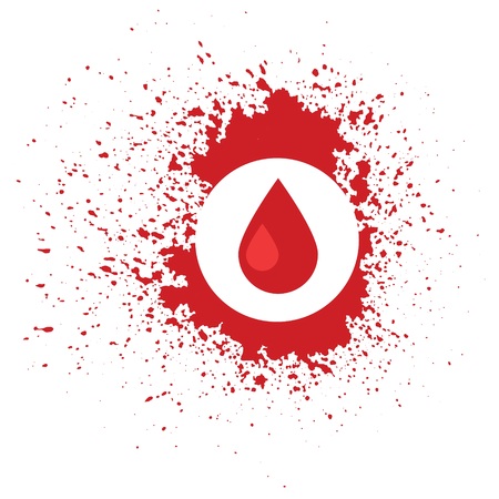 Ilustración de illustration  with blood icon  on white background - Imagen libre de derechos