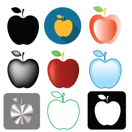 colorful illustration  with  apple icons  on white backgroundのイラスト素材